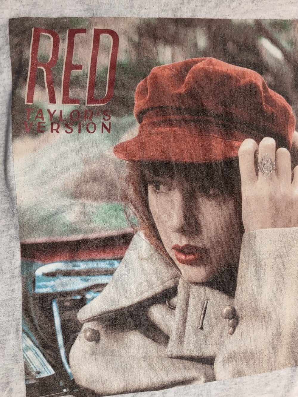 Taylor Swift Red Taylor's Version Long Sleeve Shirt Size Large Heather Gray - Picture 3 of 7